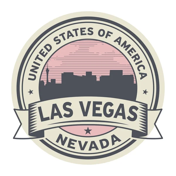 Stamp or label with name of Nevada, Las Vegas — Stock Vector