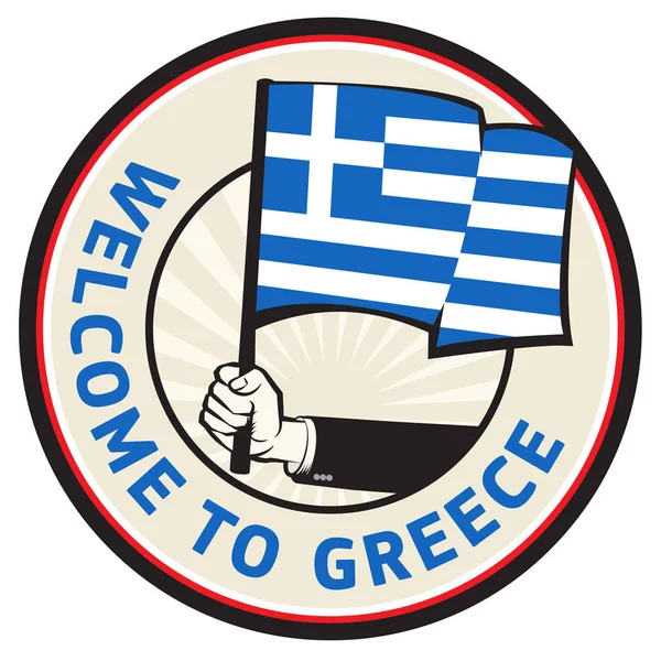 Grèce pays accueil signe ou timbre — Image vectorielle