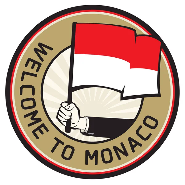 País de Mónaco signo de bienvenida o sello — Archivo Imágenes Vectoriales