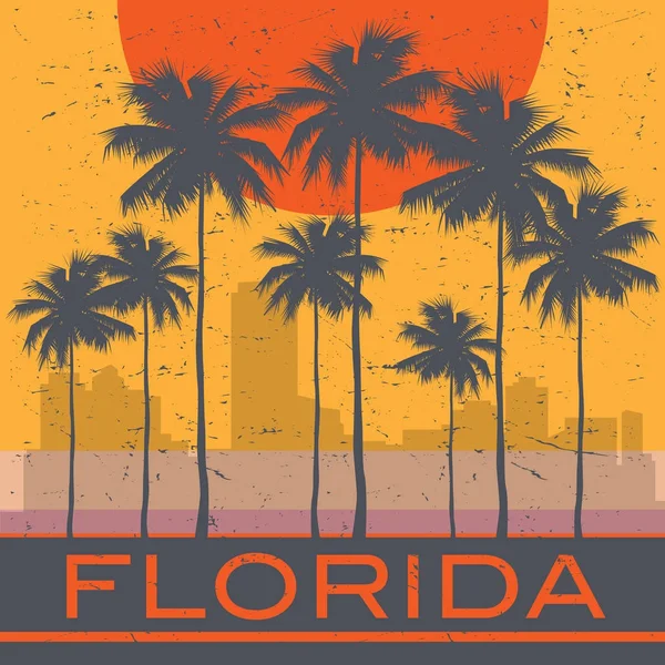 Φλόριντα ακτή παραλία αφίσα — Διανυσματικό Αρχείο