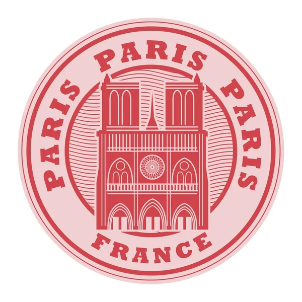Paris, Fransa adı ile pul — Stok Vektör