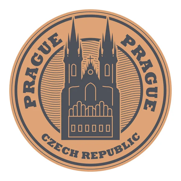 Sello con el nombre de Praga, República Checa — Archivo Imágenes Vectoriales