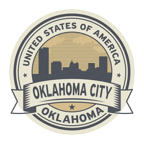Sello o etiqueta con el nombre de Oklahoma, Oklahoma City — Archivo Imágenes Vectoriales