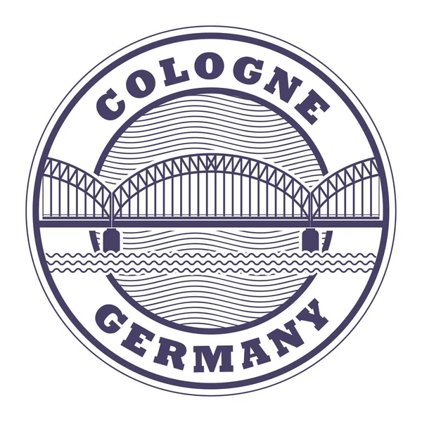 Sello con palabras Colonia, Alemania — Vector de stock