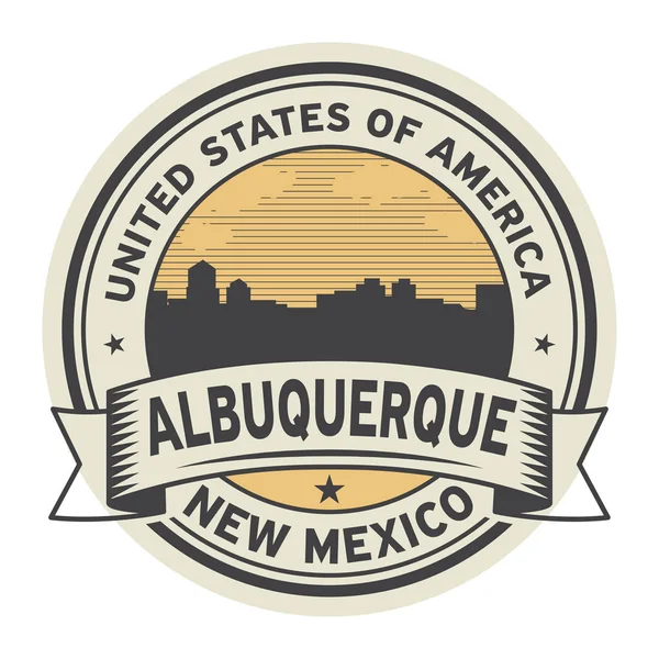 Stamp or label with name of Albuquerque, New Mexico — Stock Vector