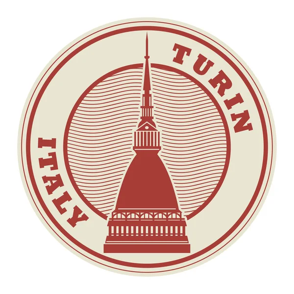 Stamp with words Turin, Italy inside — Stock Vector