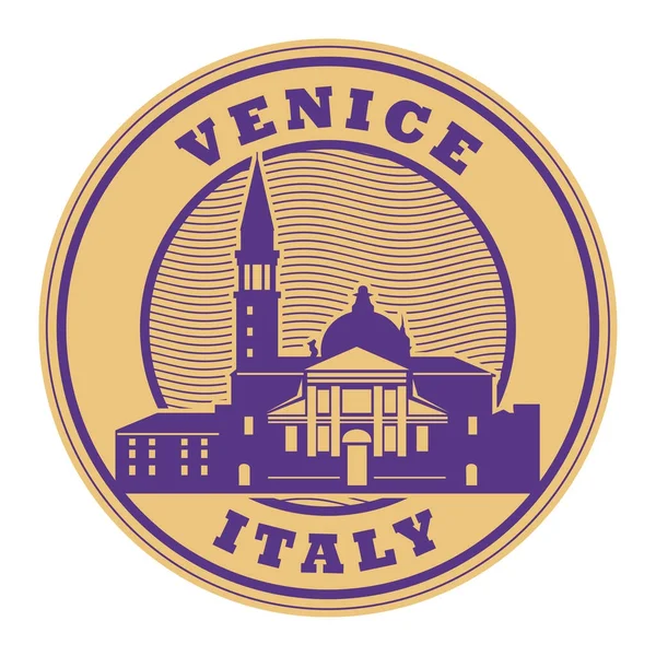 Sello con palabras Venecia, Italia — Vector de stock