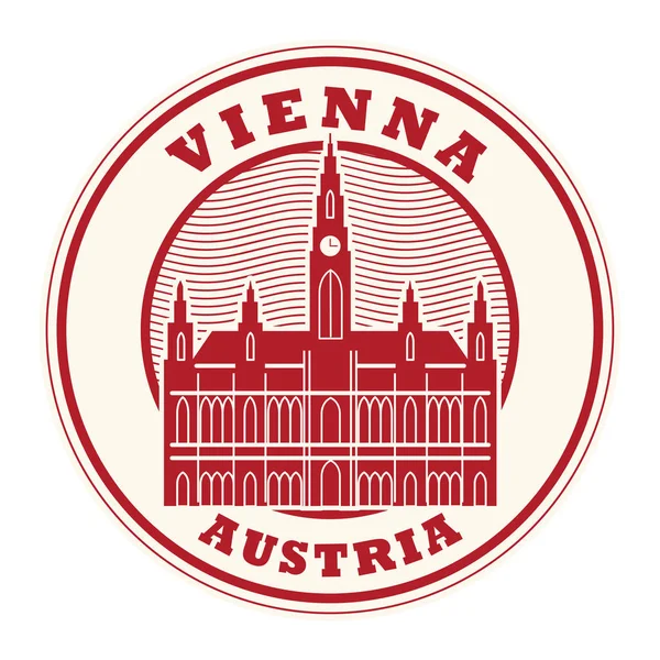 Sello con palabras Viena, Austria — Vector de stock