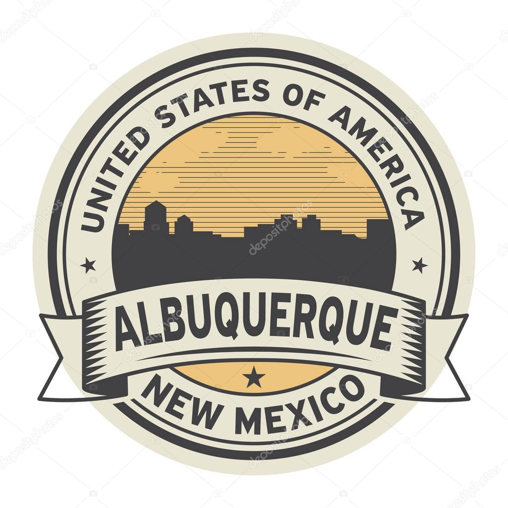 Stamp or label with name of Albuquerque, New Mexico