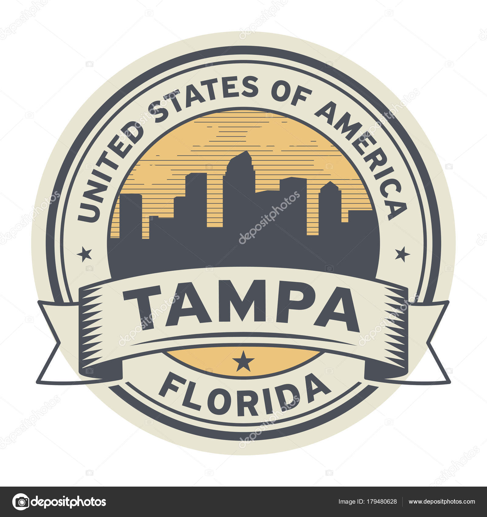 Stamp or label with name of Tampa, Florida Stock Vector by ©_fla 179480628