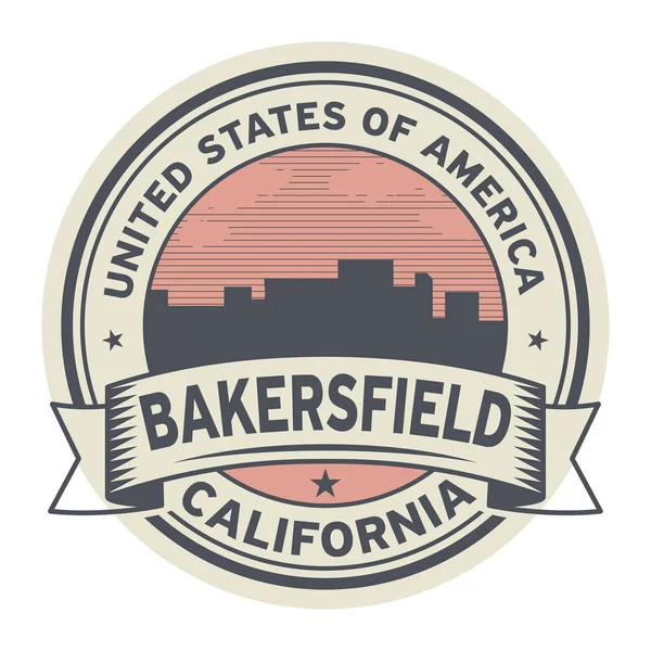 Carimbo ou rótulo com nome de Bakersfield, Califórnia — Vetor de Stock