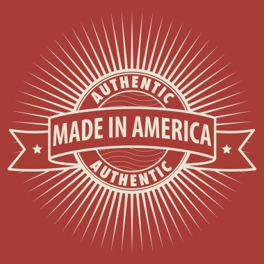 Damga veya metin Made in Amerika etiketi