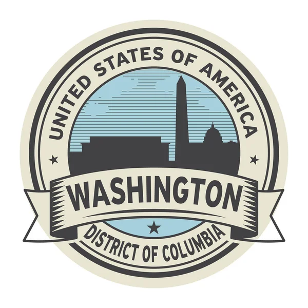 Briefmarke oder Etikett mit dem Namen Washington, Bezirk Columbia — Stockvektor