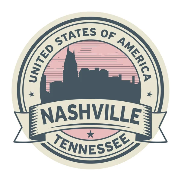 Stempel oder Etikett mit dem Namen von Nashville, tennissee — Stockvektor