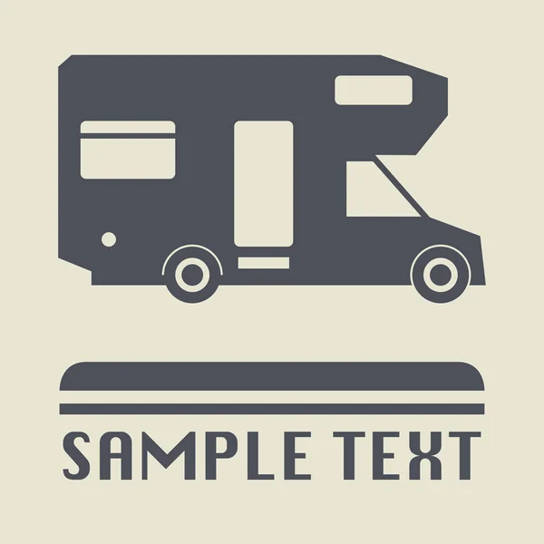 Kamp kamyon veya araba simgesini veya işareti — Stok Vektör