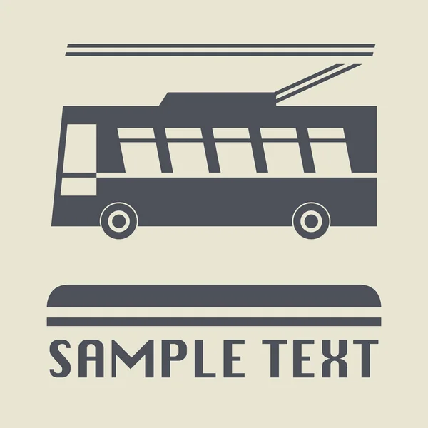 Trolleybus pictogram of teken — Stockvector