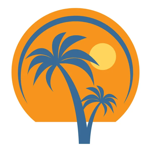 Beach vacation icon or sign — Stock Vector