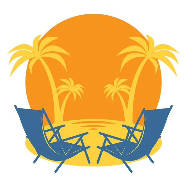 Παραλία διακοπές εικόνα ή σύμβολο — Διανυσματικό Αρχείο