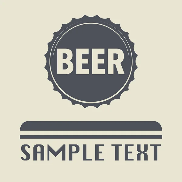 Beer bottle cap icon or sign — Stock Vector