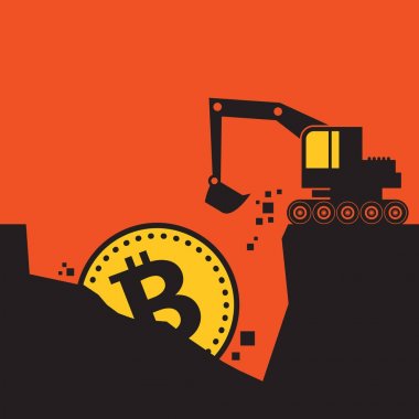 Bitcoin incelemesi. İş yerinde para Ekskavatör