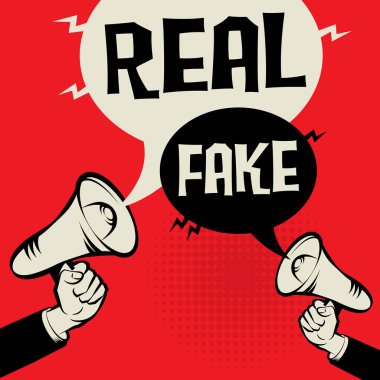 El iş kavramı gerçek sahte karşı megafon