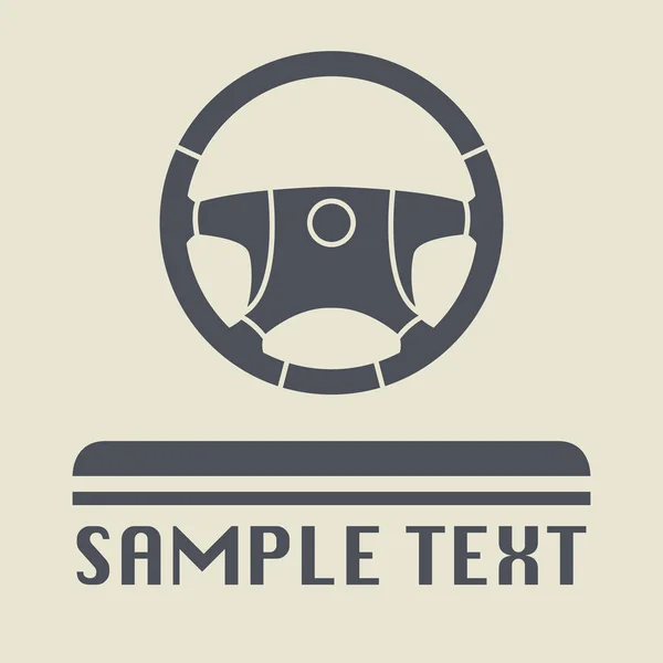 Steering wheel icon or sign — Stock Vector