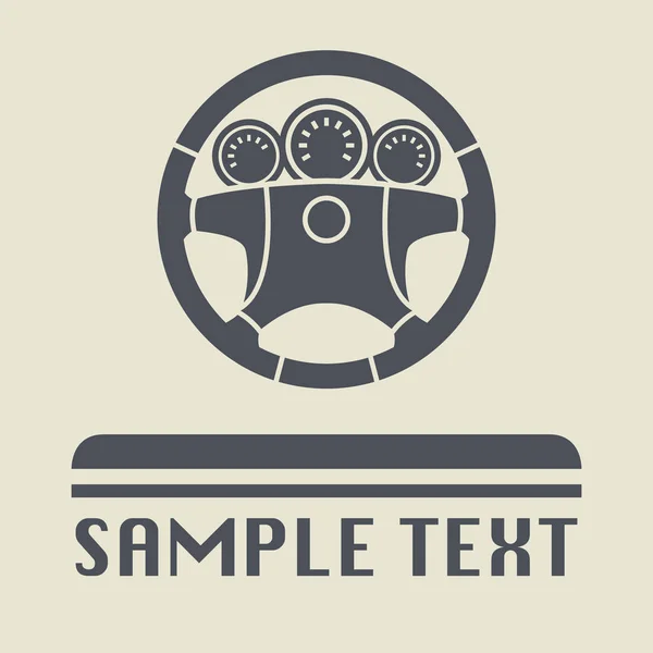 Steering wheel icon or sign — Stock Vector