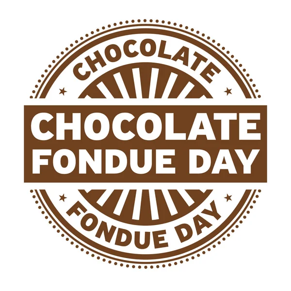 Carimbo de borracha Chocolate Fondue Day — Vetor de Stock