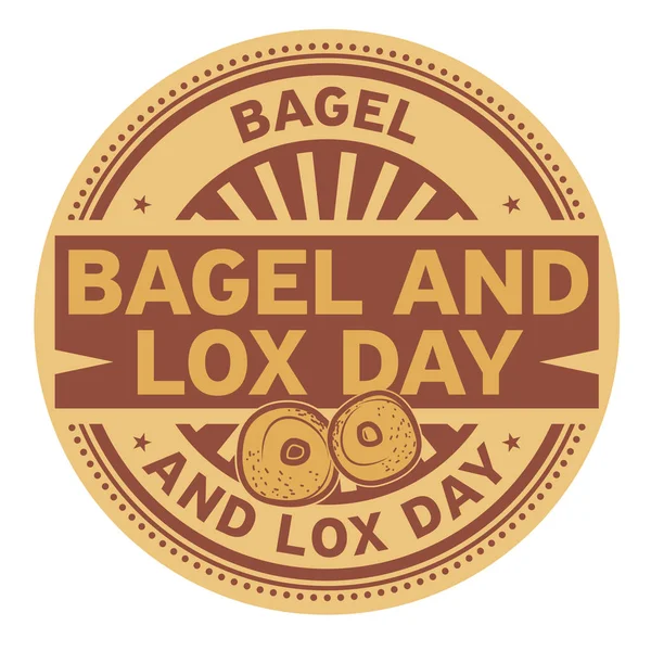 Bagel and Lox Day rubber stamp — Stock Vector