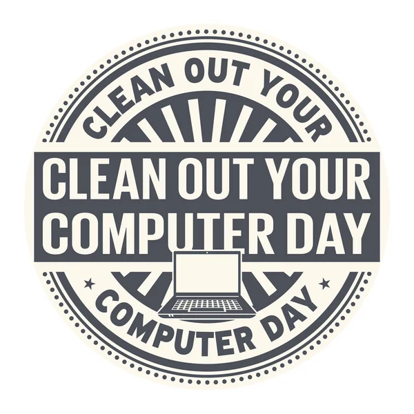 アウトあなたのコンピューター日できれいなゴム印 — ストックベクタ