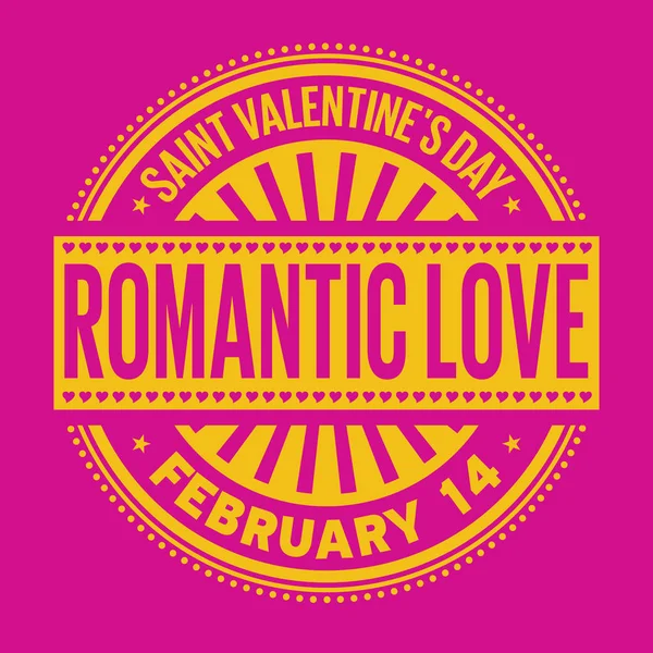 Romantikus szerelem - Valentin-nap poszter — Stock Vector
