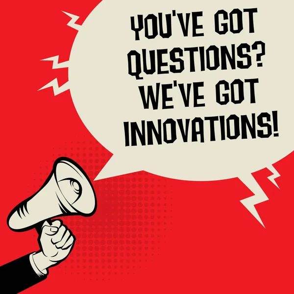 Vous avez des questions ? Nous avons obtenu des innovations — Image vectorielle