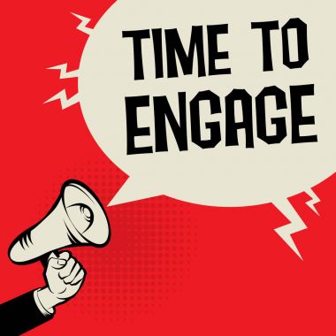 Megafon el iş kavramı Engage vakti