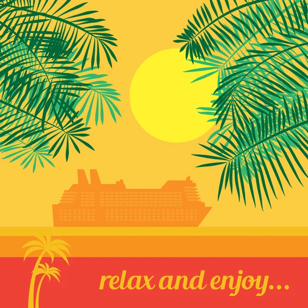Affiche vacances plage — Image vectorielle