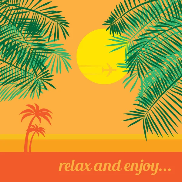 Διακοπές στην παραλία αφίσα — Διανυσματικό Αρχείο