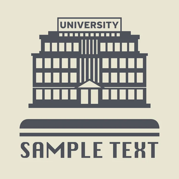Üniversite bina simgesini veya işareti — Stok Vektör