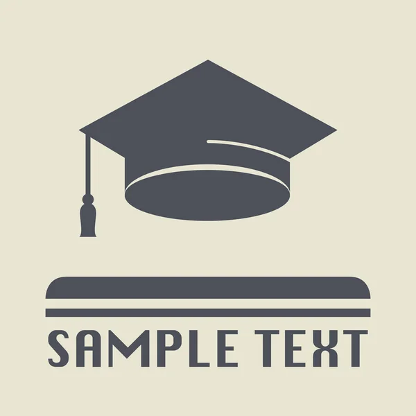 Icône ou signe du chapeau de graduation — Image vectorielle