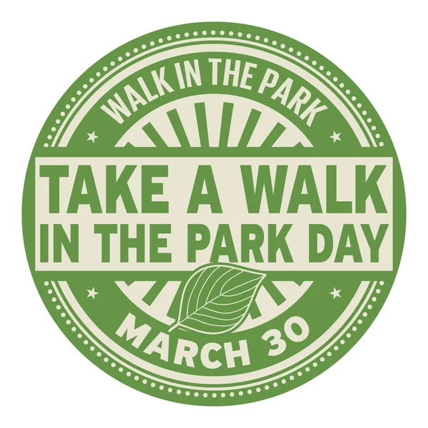 Dê um passeio no selo do Dia do Parque — Vetor de Stock