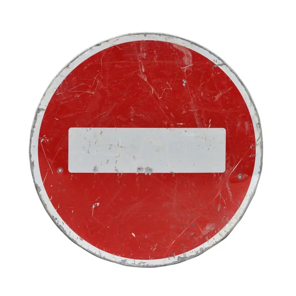 Stary znak drogowy czerwony stopu — Zdjęcie stockowe