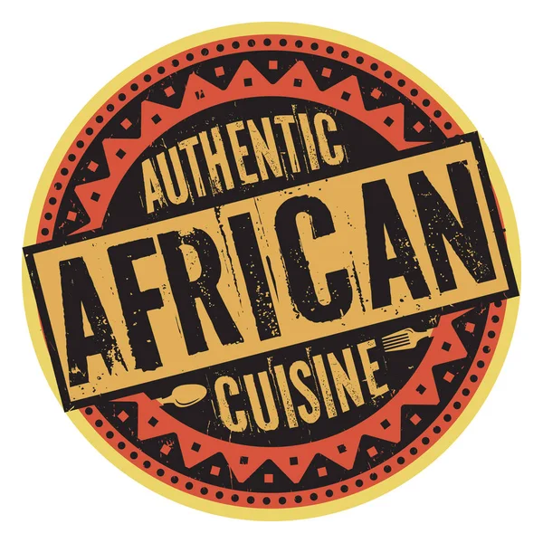 Authentic African Cuisine stamp — Stock Vector
