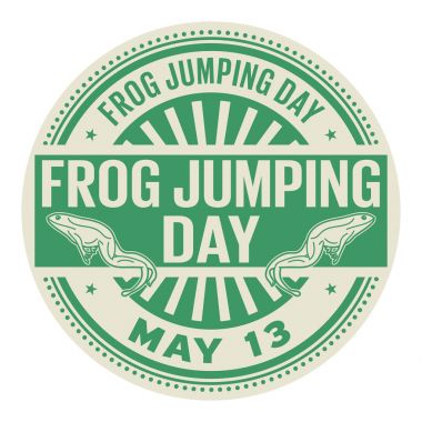 Frog Jumping Day stamp clipart
