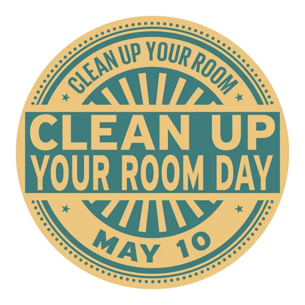 Saubermachen Sie Ihr Zimmer Tagesstempel — Stockvektor