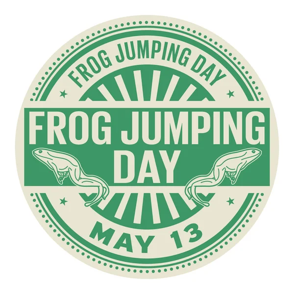 Frog Jumping dag stempel — Stockvector