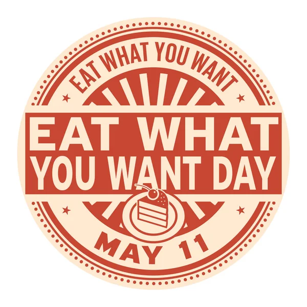 Eat What You Want Day stamp — Stock Vector