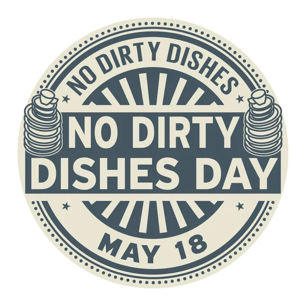 Ingen Dirty Dishes Day-stempel – stockvektor