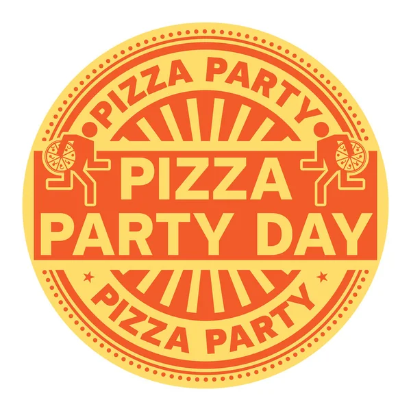 Pizza Party Day stamp — Stock Vector