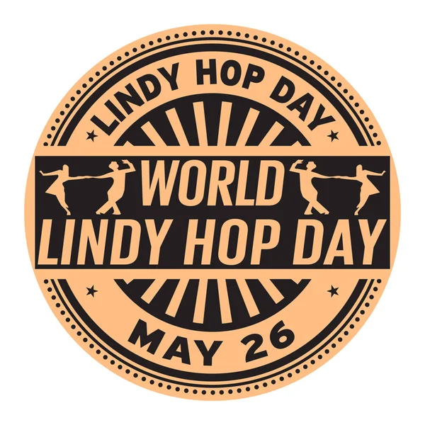 World Lindy Hop Day selo — Vetor de Stock