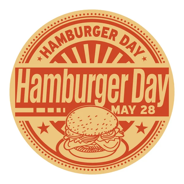 Selo do dia do hambúrguer — Vetor de Stock