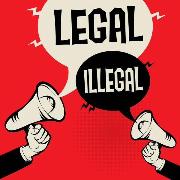 Legal versus ilegal — Vetor de Stock