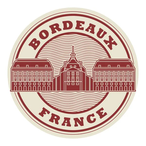 Stamp or label Bordeaux, France — Stock Vector